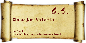 Obrezjan Valéria névjegykártya